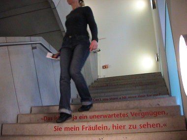 Treppe zur Sonderausstellung im J&uuml;dischen Museum